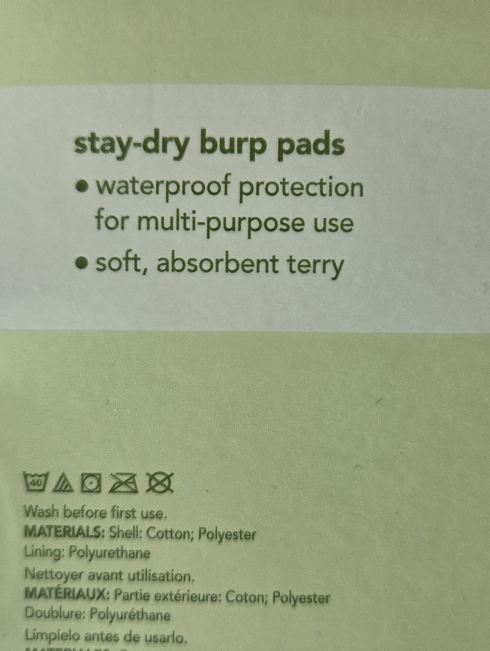 Green Sprouts NEW Stay-Dry Burp Pads - Navy & Multi Color Set - Picture 5 of 5